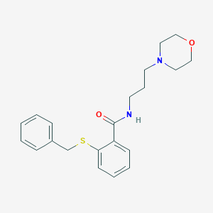 molecular formula C21H26N2O2S B4415879 2-(benzylthio)-N-[3-(4-morpholinyl)propyl]benzamide 