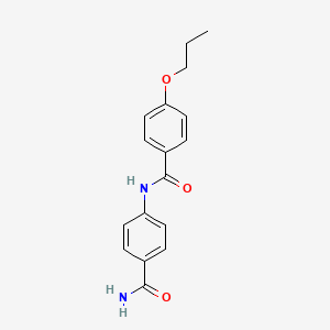 molecular formula C17H18N2O3 B4415902 N-[4-(aminocarbonyl)phenyl]-4-propoxybenzamide 