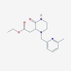 molecular formula C15H21N3O3 B4415909 ETHYL 2-{1-[(6-METHYLPYRIDIN-2-YL)METHYL]-3-OXOPIPERAZIN-2-YL}ACETATE 