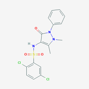molecular formula C17H15Cl2N3O3S B441594 2,5-dichloro-N-(1,5-dimethyl-3-oxo-2-phenyl-2,3-dihydro-1H-pyrazol-4-yl)benzenesulfonamide CAS No. 425410-18-0