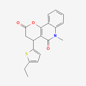 4-(5-ETHYLTHIOPHEN-2-YL)-6-METHYL-2H,3H,4H,5H,6H-PYRANO[3,2-C]QUINOLINE-2,5-DIONE