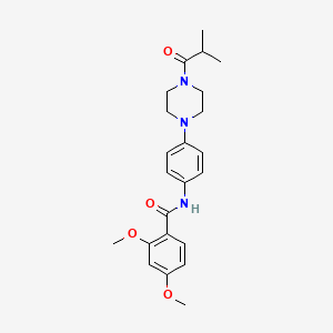 molecular formula C23H29N3O4 B4415981 N-[4-(4-isobutyryl-1-piperazinyl)phenyl]-2,4-dimethoxybenzamide 