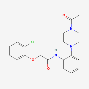 molecular formula C20H22ClN3O3 B4415983 N-[2-(4-acetyl-1-piperazinyl)phenyl]-2-(2-chlorophenoxy)acetamide 