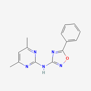 molecular formula C14H13N5O B4415990 4,6-dimethyl-N-(5-phenyl-1,2,4-oxadiazol-3-yl)-2-pyrimidinamine 