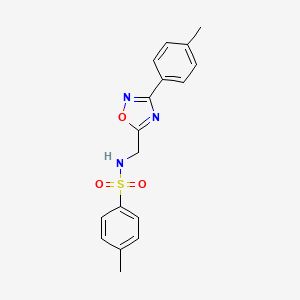 molecular formula C17H17N3O3S B4416016 4-METHYL-N-{[3-(4-METHYLPHENYL)-1,2,4-OXADIAZOL-5-YL]METHYL}BENZENE-1-SULFONAMIDE 