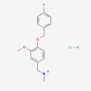 1-[4-[(4-fluorophenyl)methoxy]-3-methoxyphenyl]-N-methylmethanamine;hydrochloride