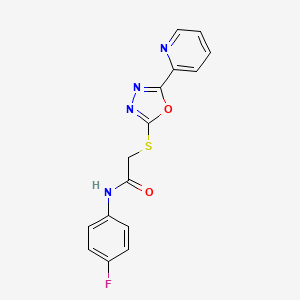 N-(4-fluorophenyl)-2-{[5-(2-pyridinyl)-1,3,4-oxadiazol-2-yl]thio}acetamide