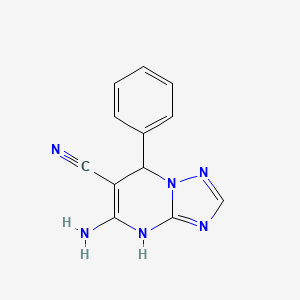 molecular formula C12H10N6 B4416146 5-amino-7-phenyl-4H,7H-[1,2,4]triazolo[1,5-a]pyrimidine-6-carbonitrile 