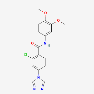 2-chloro-N-(3,4-dimethoxyphenyl)-4-(4H-1,2,4-triazol-4-yl)benzamide