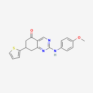 molecular formula C19H17N3O2S B4416189 2-[(4-methoxyphenyl)amino]-7-(thiophen-2-yl)-7,8-dihydroquinazolin-5(6H)-one 