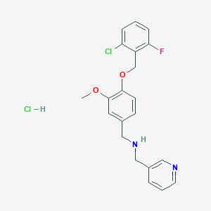 molecular formula C21H21Cl2FN2O2 B4416200 {4-[(2-chloro-6-fluorobenzyl)oxy]-3-methoxybenzyl}(3-pyridinylmethyl)amine hydrochloride 