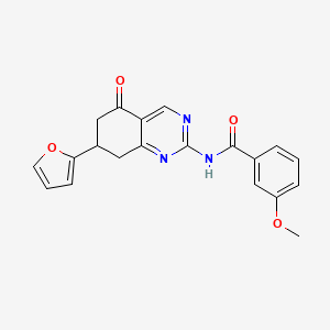 N-[7-(furan-2-yl)-5-oxo-5,6,7,8-tetrahydroquinazolin-2-yl]-3-methoxybenzamide