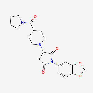 1-(1,3-Benzodioxol-5-yl)-3-[4-(pyrrolidin-1-ylcarbonyl)piperidin-1-yl]pyrrolidine-2,5-dione