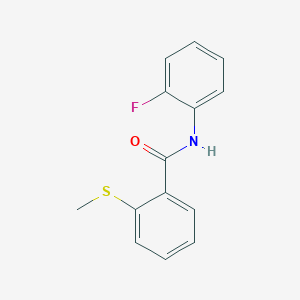 molecular formula C14H12FNOS B4416236 N-(2-fluorophenyl)-2-methylsulfanylbenzamide 