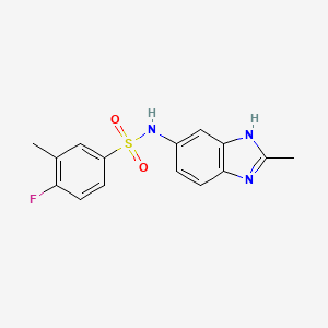 4-FLUORO-3-METHYL-N-(2-METHYL-1H-1,3-BENZODIAZOL-5-YL)BENZENE-1-SULFONAMIDE