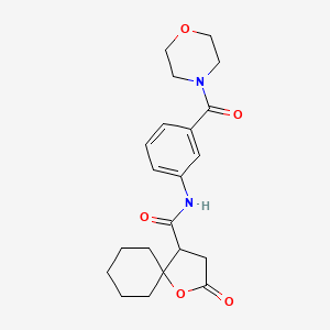 N-[3-(morpholine-4-carbonyl)phenyl]-2-oxo-1-oxaspiro[4.5]decane-4-carboxamide