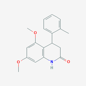 5,7-DIMETHOXY-4-(2-METHYLPHENYL)-1,2,3,4-TETRAHYDROQUINOLIN-2-ONE