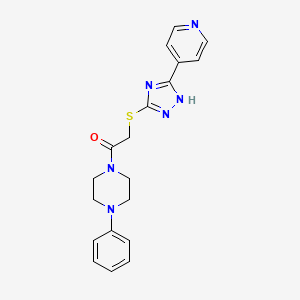 1-phenyl-4-({[5-(4-pyridinyl)-4H-1,2,4-triazol-3-yl]thio}acetyl)piperazine