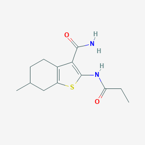 molecular formula C13H18N2O2S B441636 6-Methyl-2-propionamido-4,5,6,7-tetrahydrobenzo[b]thiophene-3-carboxamide CAS No. 353788-74-6
