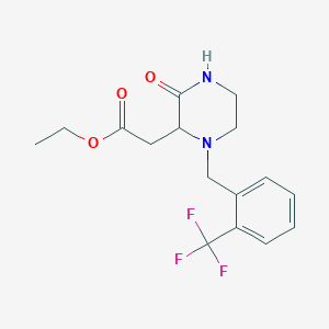 ethyl {3-oxo-1-[2-(trifluoromethyl)benzyl]-2-piperazinyl}acetate