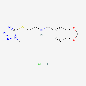 molecular formula C12H16ClN5O2S B4416484 N-(1,3-benzodioxol-5-ylmethyl)-2-[(1-methyl-1H-tetrazol-5-yl)thio]ethanamine hydrochloride 