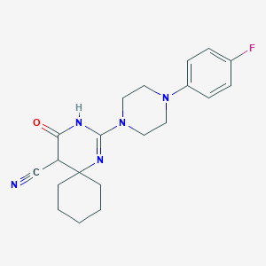 2-[4-(4-fluorophenyl)-1-piperazinyl]-4-oxo-1,3-diazaspiro[5.5]undec-2-ene-5-carbonitrile