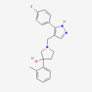 1-{[3-(4-fluorophenyl)-1H-pyrazol-4-yl]methyl}-3-(2-methylphenyl)pyrrolidin-3-ol