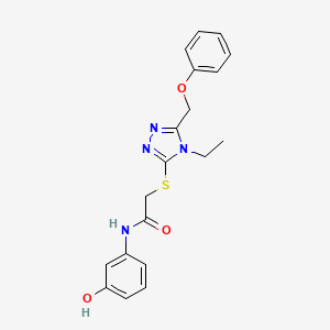 molecular formula C19H20N4O3S B4416606 2-{[4-ethyl-5-(phenoxymethyl)-4H-1,2,4-triazol-3-yl]sulfanyl}-N-(3-hydroxyphenyl)acetamide 