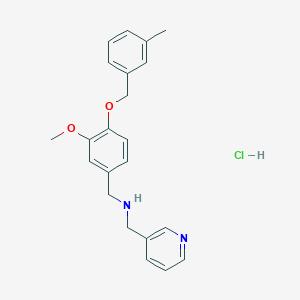 1-[3-methoxy-4-[(3-methylphenyl)methoxy]phenyl]-N-(pyridin-3-ylmethyl)methanamine;hydrochloride