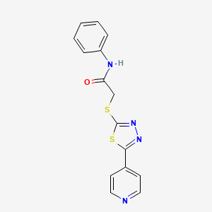 N-phenyl-2-{[5-(4-pyridinyl)-1,3,4-thiadiazol-2-yl]thio}acetamide