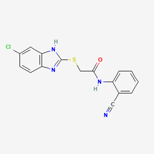 2-[(5-chloro-1H-benzimidazol-2-yl)thio]-N-(2-cyanophenyl)acetamide