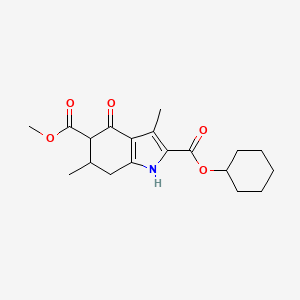 2-cyclohexyl 5-methyl 3,6-dimethyl-4-oxo-4,5,6,7-tetrahydro-1H-indole-2,5-dicarboxylate