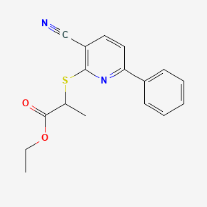 Ethyl 2-(3-cyano-6-phenylpyridin-2-yl)sulfanylpropanoate