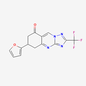 molecular formula C14H9F3N4O2 B4416769 6-(2-furyl)-2-(trifluoromethyl)-6,7-dihydro[1,2,4]triazolo[5,1-b]quinazolin-8(5H)-one 