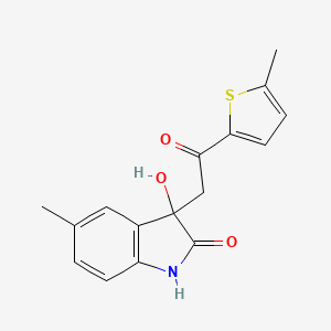 3-HYDROXY-5-METHYL-3-[2-(5-METHYLTHIOPHEN-2-YL)-2-OXOETHYL]-2,3-DIHYDRO-1H-INDOL-2-ONE