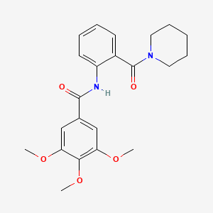 molecular formula C22H26N2O5 B4416882 3,4,5-trimethoxy-N-[2-(1-piperidinylcarbonyl)phenyl]benzamide 