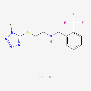 molecular formula C12H15ClF3N5S B4416940 {2-[(1-methyl-1H-tetrazol-5-yl)thio]ethyl}[2-(trifluoromethyl)benzyl]amine hydrochloride 