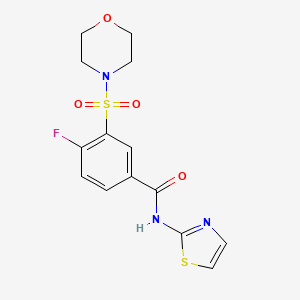 4-fluoro-3-(4-morpholinylsulfonyl)-N-1,3-thiazol-2-ylbenzamide