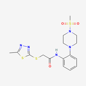 N-{2-[4-(methylsulfonyl)-1-piperazinyl]phenyl}-2-[(5-methyl-1,3,4-thiadiazol-2-yl)thio]acetamide