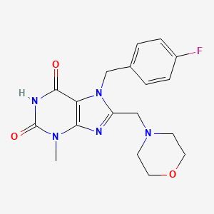 7-[(4-FLUOROPHENYL)METHYL]-3-METHYL-8-[(MORPHOLIN-4-YL)METHYL]-2,3,6,7-TETRAHYDRO-1H-PURINE-2,6-DIONE