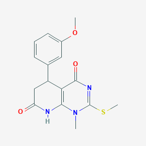 5-(3-methoxyphenyl)-1-methyl-2-(methylthio)-5,8-dihydropyrido[2,3-d]pyrimidine-4,7(1H,6H)-dione