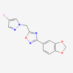 3-(1,3-benzodioxol-5-yl)-5-[(4-iodo-1H-pyrazol-1-yl)methyl]-1,2,4-oxadiazole