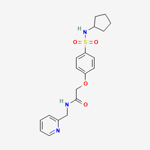 2-[4-(cyclopentylsulfamoyl)phenoxy]-N-(pyridin-2-ylmethyl)acetamide