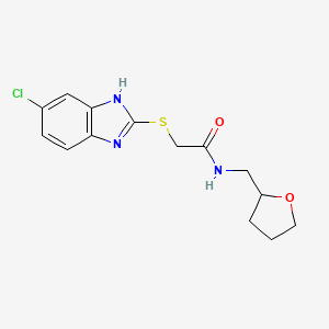 2-[(6-chloro-1H-benzimidazol-2-yl)thio]-N-(tetrahydro-2-furanylmethyl)acetamide