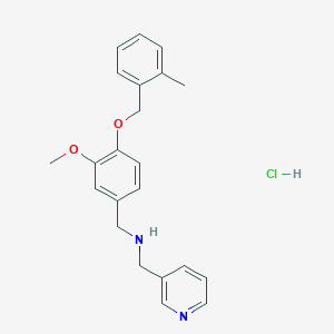 1-[3-methoxy-4-[(2-methylphenyl)methoxy]phenyl]-N-(pyridin-3-ylmethyl)methanamine;hydrochloride