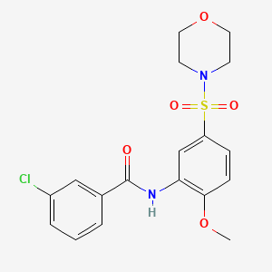 3-chloro-N-[2-methoxy-5-(4-morpholinylsulfonyl)phenyl]benzamide