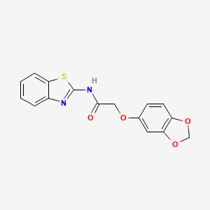 2-(1,3-benzodioxol-5-yloxy)-N-(1,3-benzothiazol-2-yl)acetamide