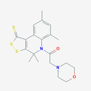 molecular formula C20H24N2O2S3 B441724 2-Morpholin-4-yl-1-(4,4,6,8-tetramethyl-1-sulfanylidenedithiolo[3,4-c]quinolin-5-yl)ethanone CAS No. 351470-06-9