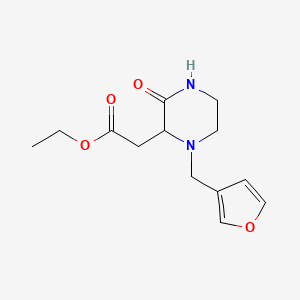 ETHYL 2-{1-[(FURAN-3-YL)METHYL]-3-OXOPIPERAZIN-2-YL}ACETATE