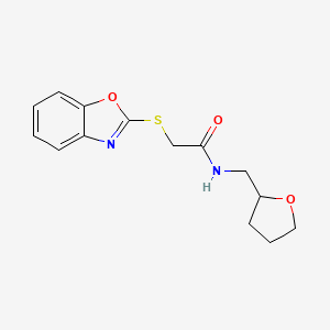 2-(1,3-benzoxazol-2-ylthio)-N-(tetrahydro-2-furanylmethyl)acetamide